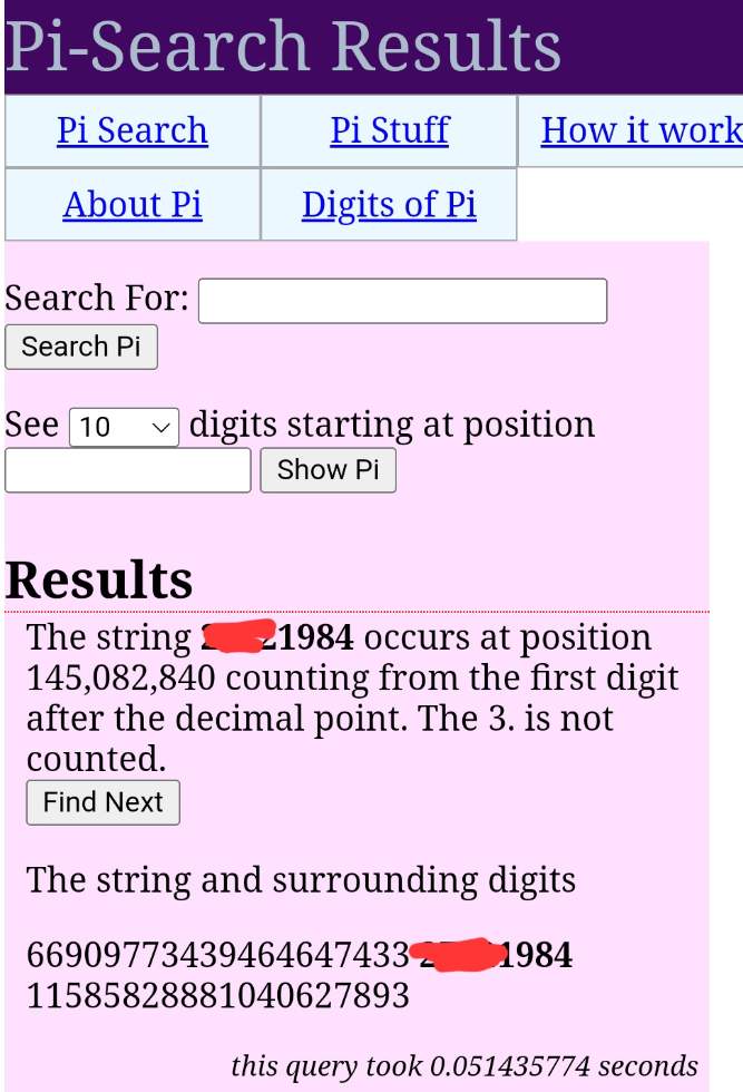 position de ma date de naissance dans les décimal de pi