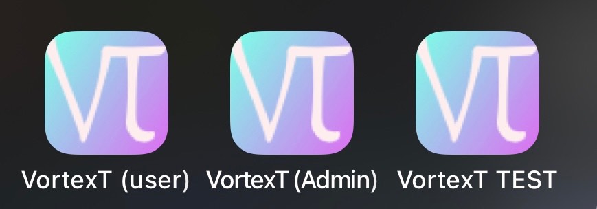 Capture d’écran montrant les icônes de VortexT sur un téléphone